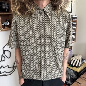 Vintage 90s 2000s Pendleton Abstract Geometric S/S Button Down Shirt ~ Size S